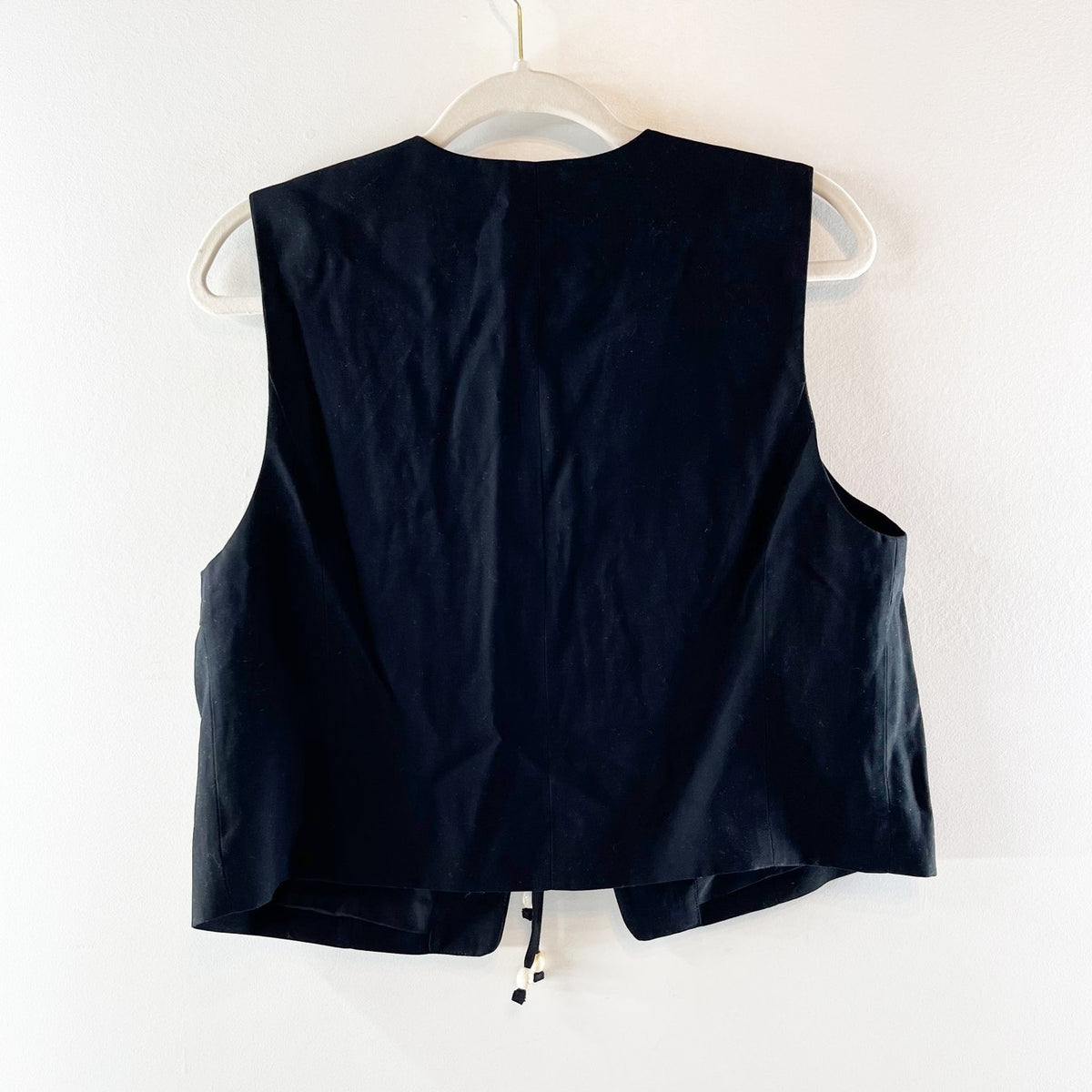 Christian Lacroix Sleeveless Tie Front Vest Top Black Large
