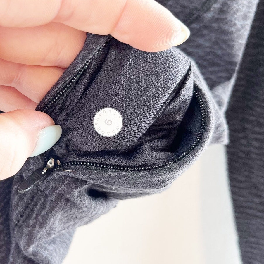 Lululemon Squad Goals Hoodie Sheer Luon Pebble Jacquard V2 Black Blue Tied 6