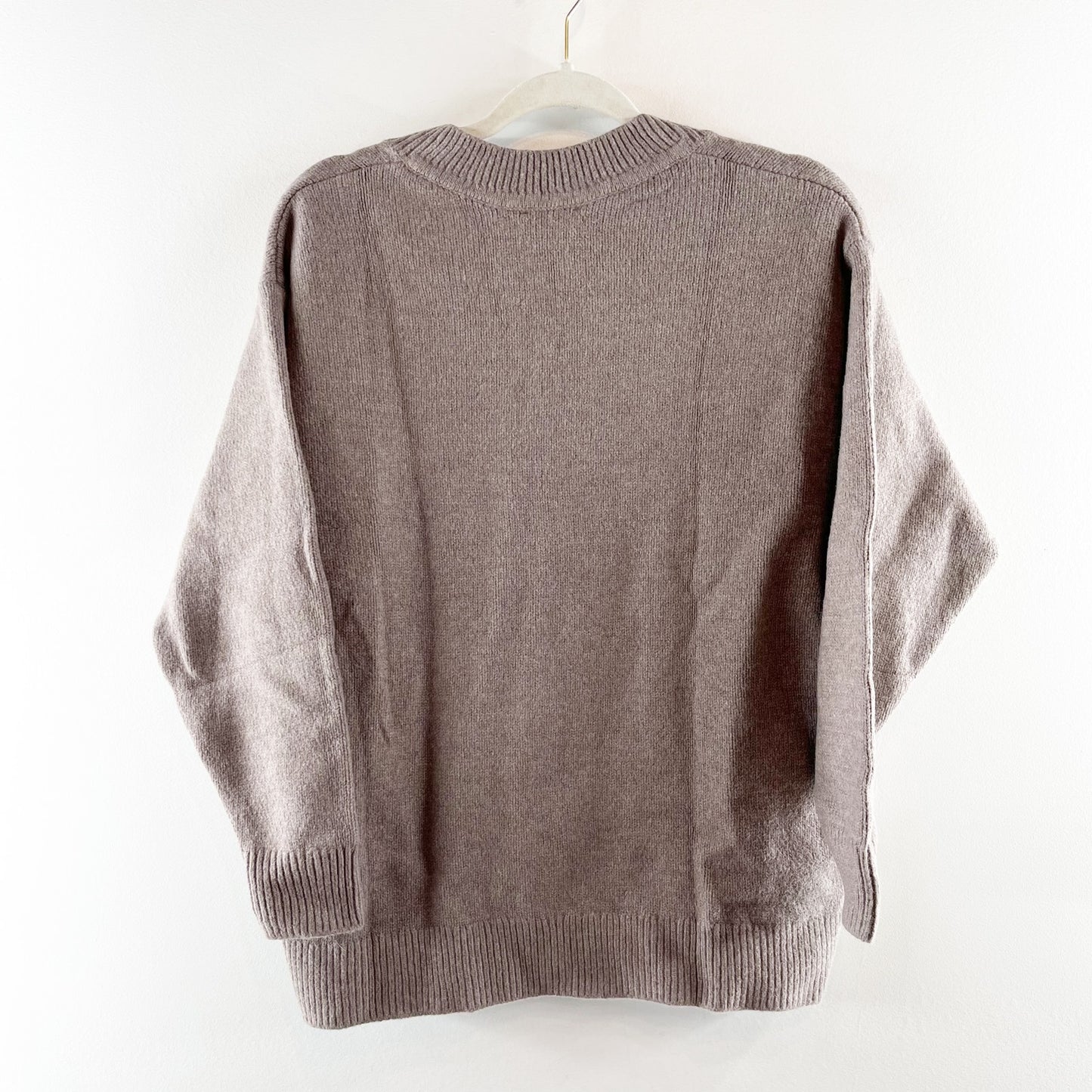 GAP Cashsoft V Neck Oversized Sweater Toasted Almond Brown XS Petite