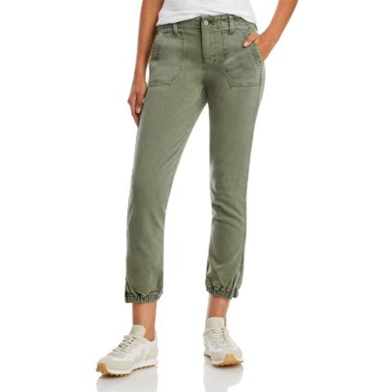 Paige Mayslie High Rise Cropped Jogger Pants Vintage Ivy Green 25 / 0