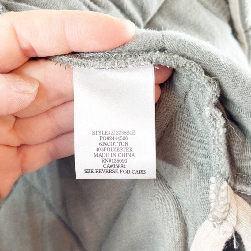 Z Supply Maya Quilted Button Up Jacket Shacket Sage Green XS