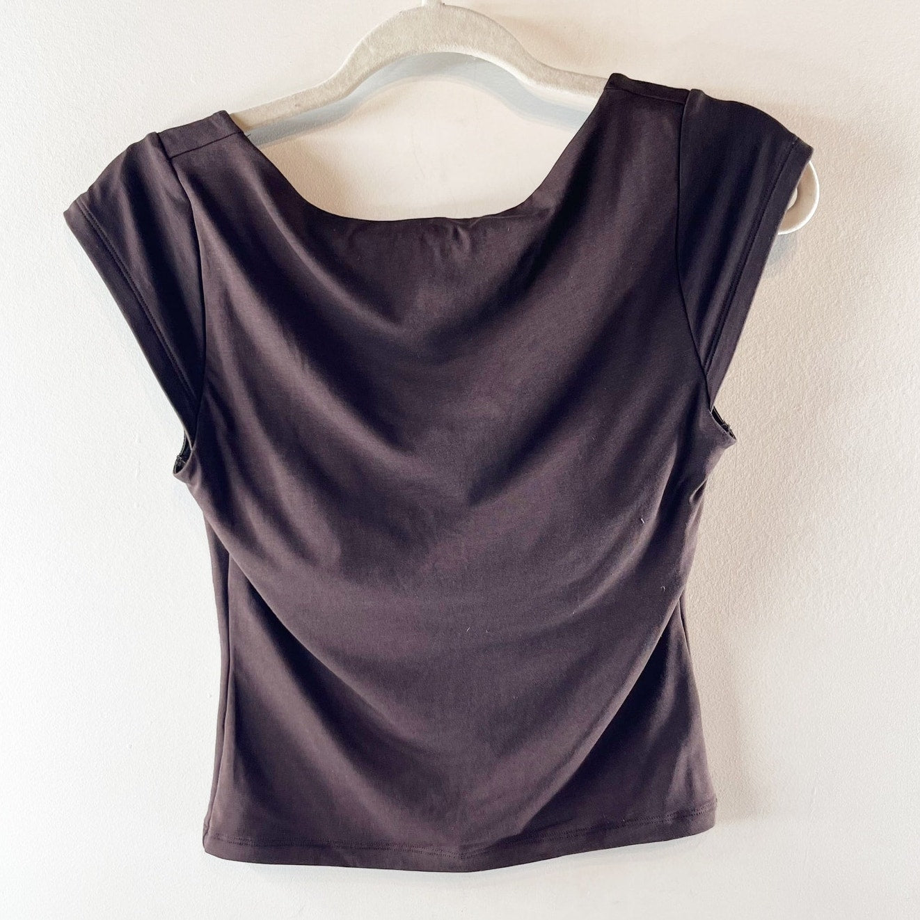 Abercrombie & Fitch Bra Free Reversible Scoop Neck Short Sleeve Tee Shirt Top S