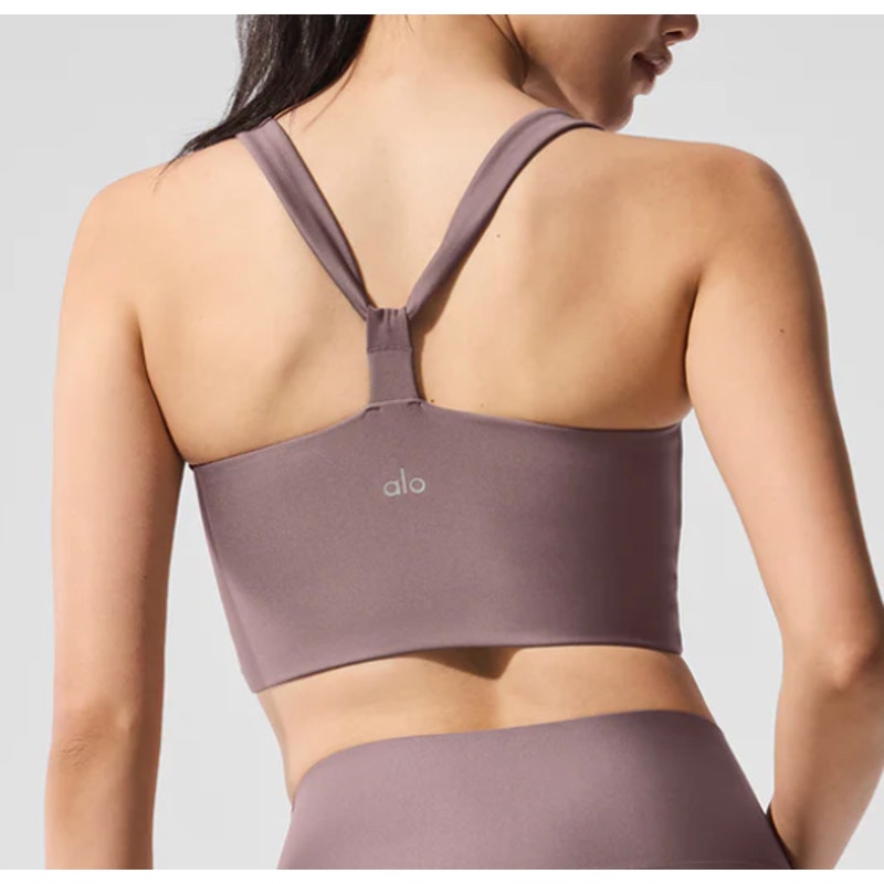 Alo Airlift Sleek Bra Tank Top Mushroom Purple Small