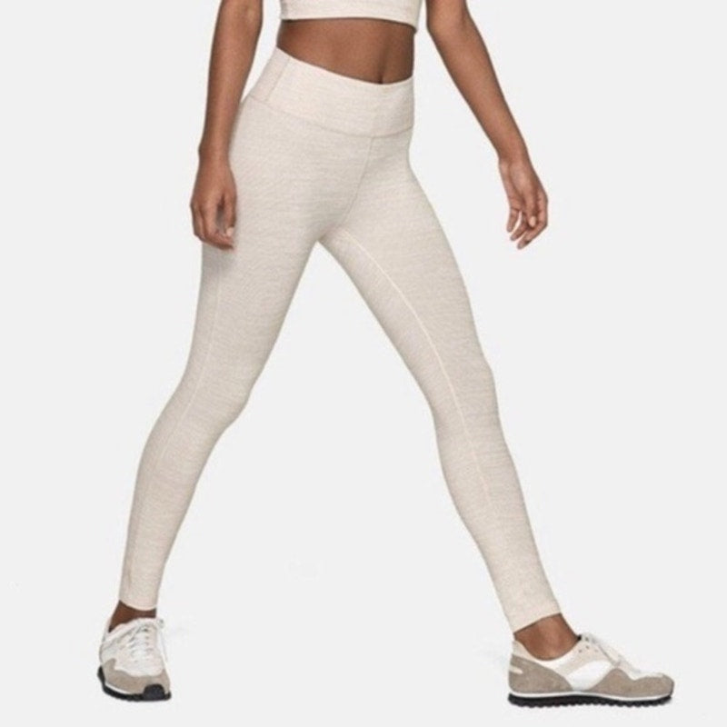 Outdoor Voices High Rise 7/8 Warm Up Leggings Cream Oatmeal Small