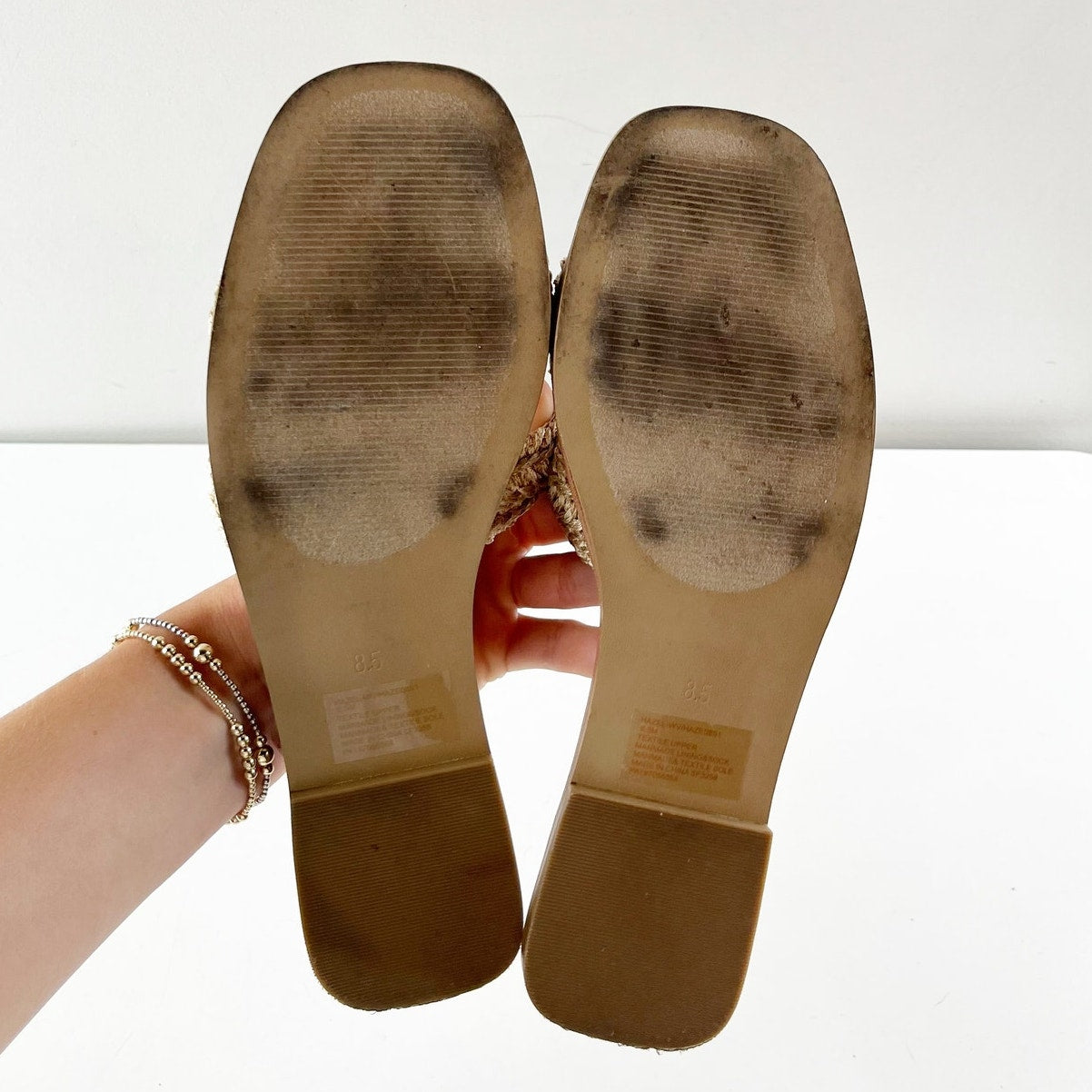 Steve Madden Hazel Slide Sandals in Natural Raffia Tan 8.5