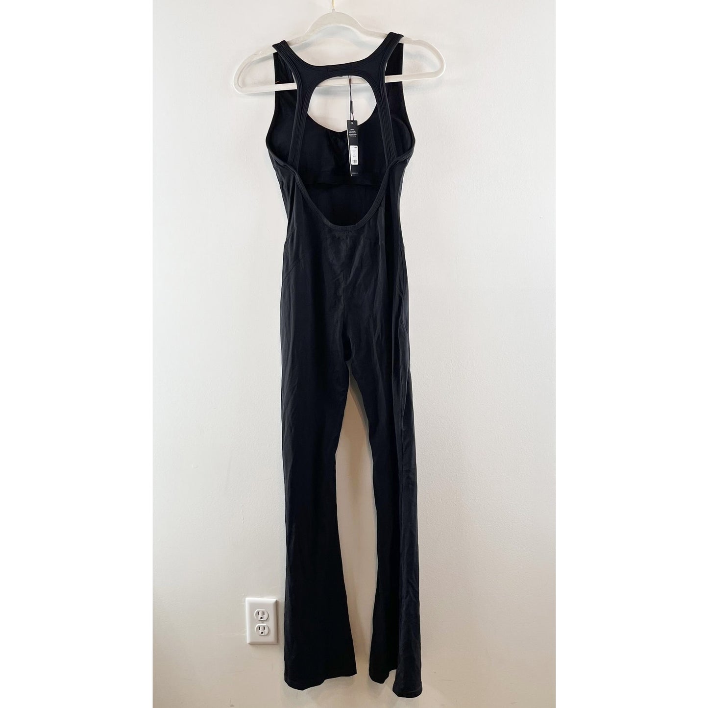 Fashion Nova Let's Get Active Sleeveless Flare Jumpsuit Black Medium