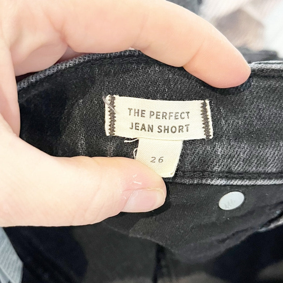 Madewell The Perfect Vintage Jean Cutoff Shorts Lunar Black 24