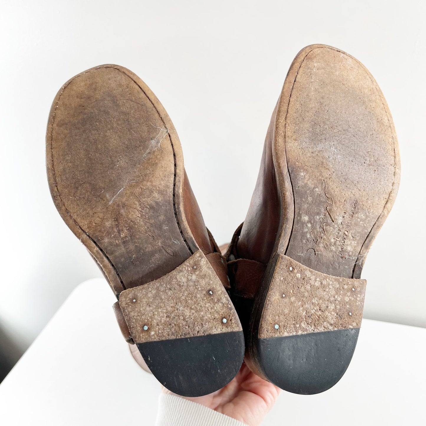 FRYE Phillip Knee High Leather Harness Equestrian Riding Boots Brown 7