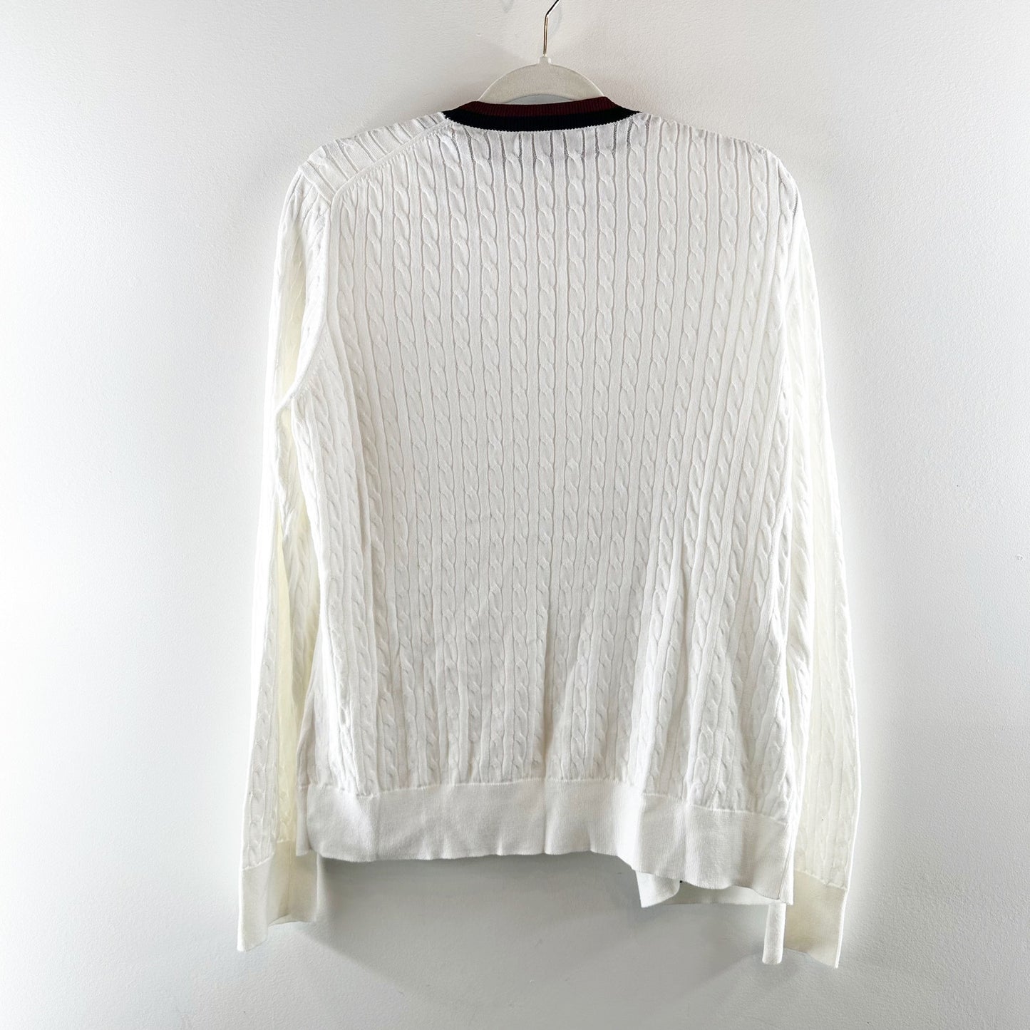 Brooks Brothers Supima Cotton Cable Cardigan Sweater and Shell Tank White L