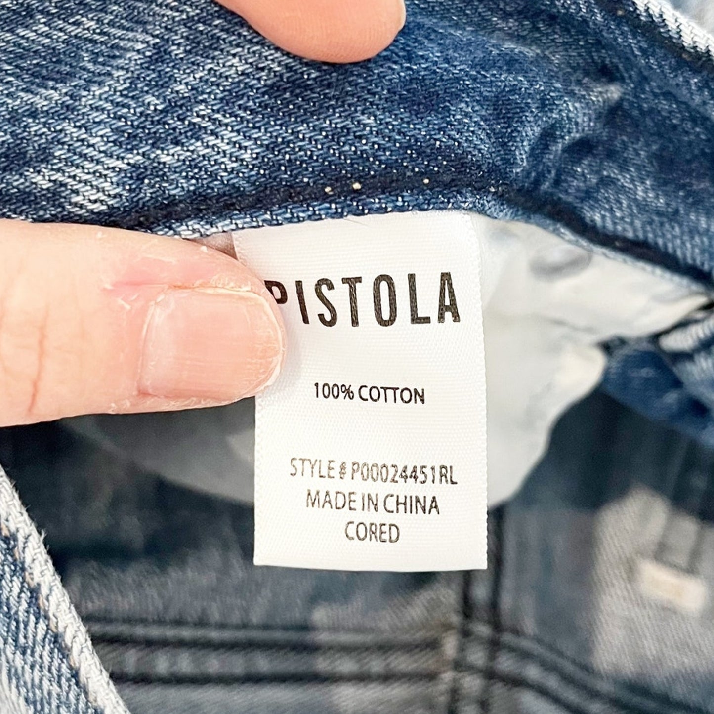 Pistola Nova Relaxed Distressed Cutoff High Rise Button Fly Jean Shorts Blue 27