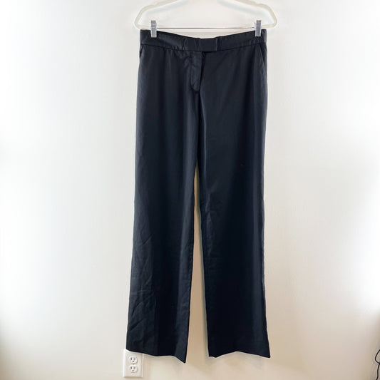 Stella McCartney Wool Mid Rise Straight Leg Trouser Dress Pants Black 42 / US 10