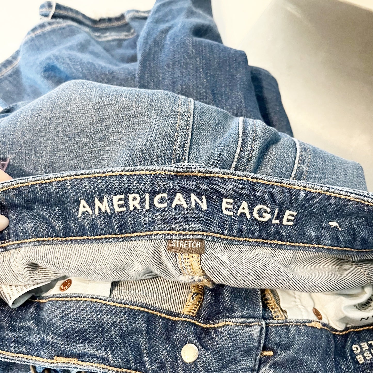 American Eagle Outfitters Super High Rise Baggy Wide Leg Cargo Jeans Blue 0