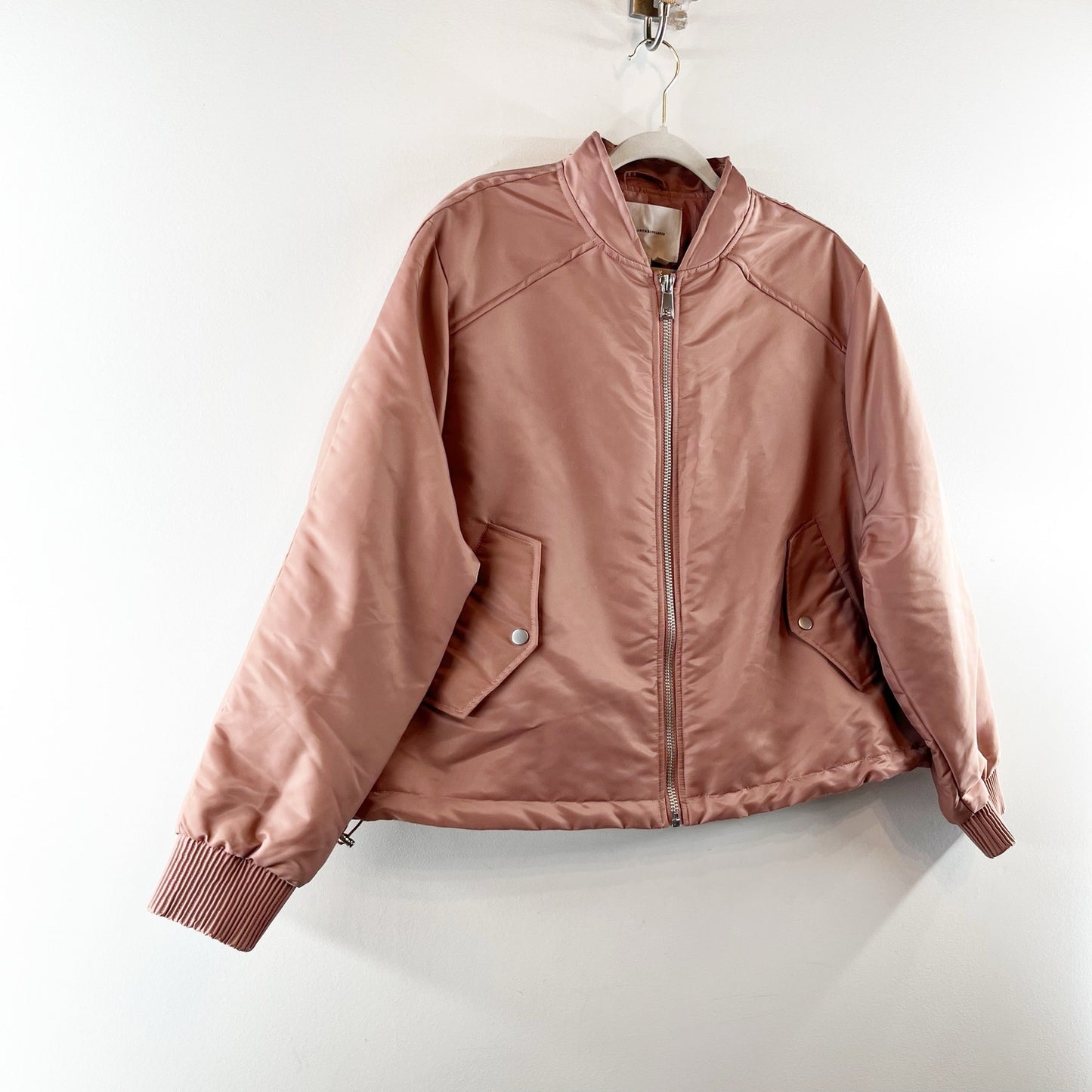 Anthropologie '98 Bomber Coat Jacket Dusty Pink Rose Medium