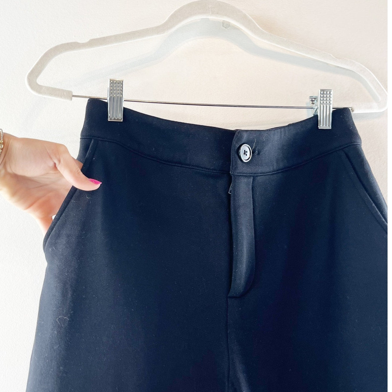 Alo High-Waist Sweatpant Trouser Wide Leg Pants Black Small