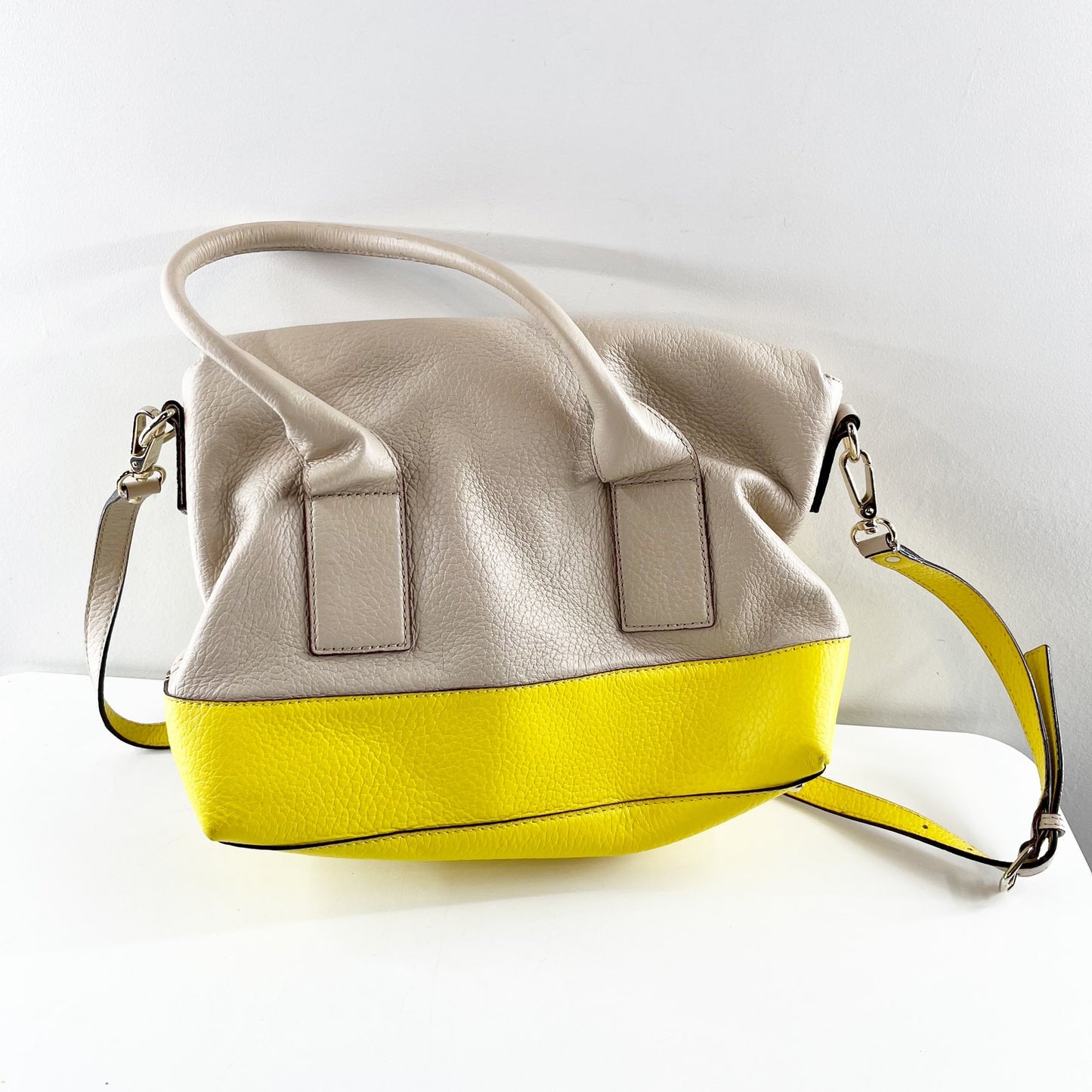 Kate Spade Southport Avenue Leather Tote Crossbody Purse Tan Yellow
