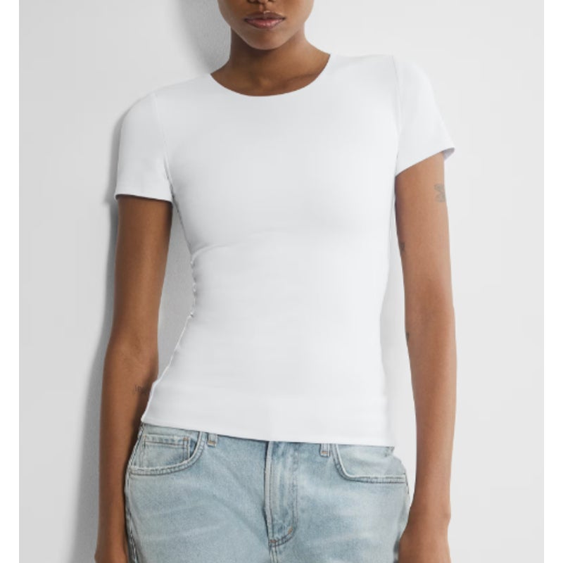 Aritzia Contour Crewneck Short Sleeve Tee Shirt Top White Small
