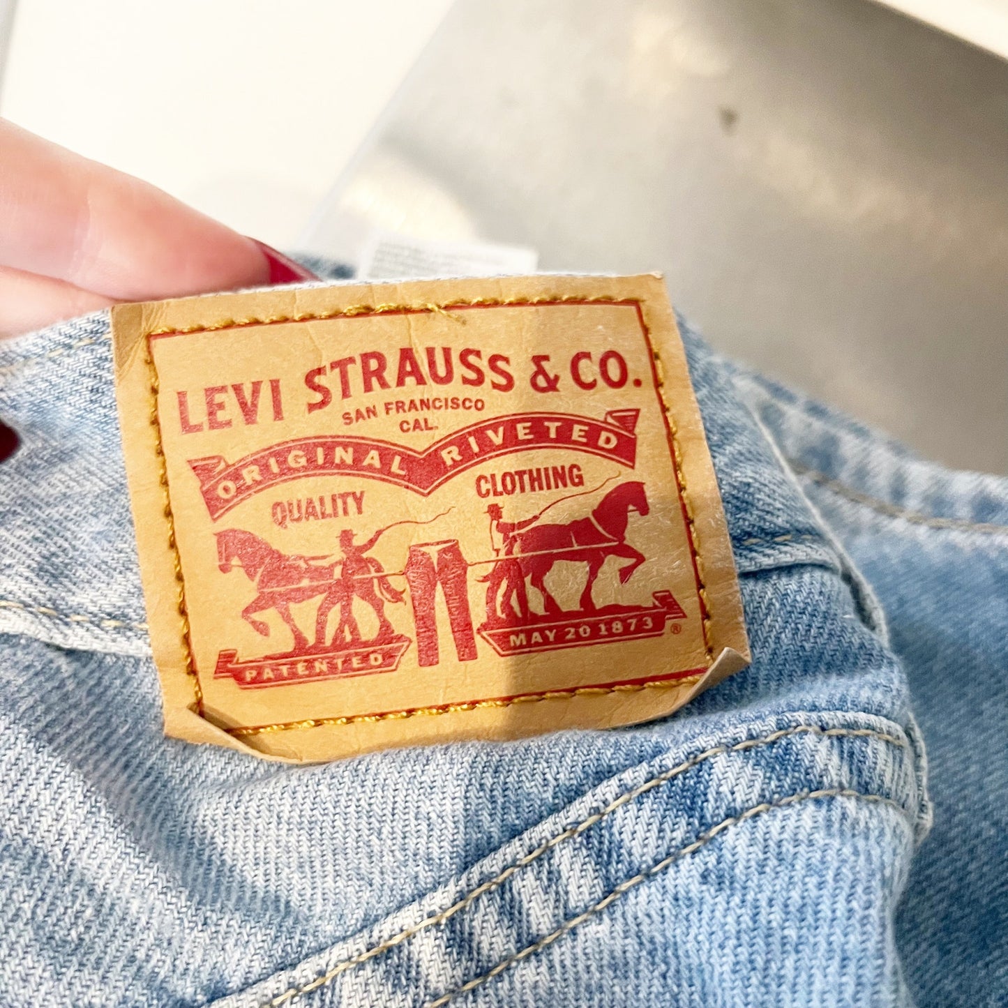Levi's High Waisted Denim Straight Leg Jeans Blue 29