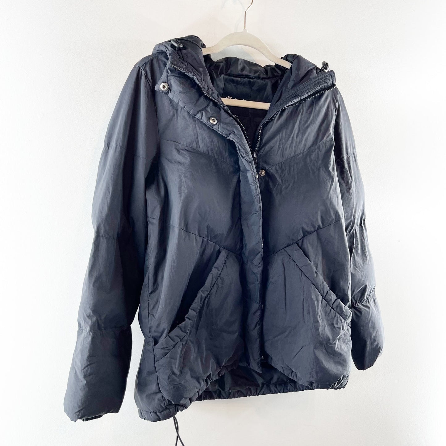 Madewell Quilted Puffer Parka Jacket Coat Black Small