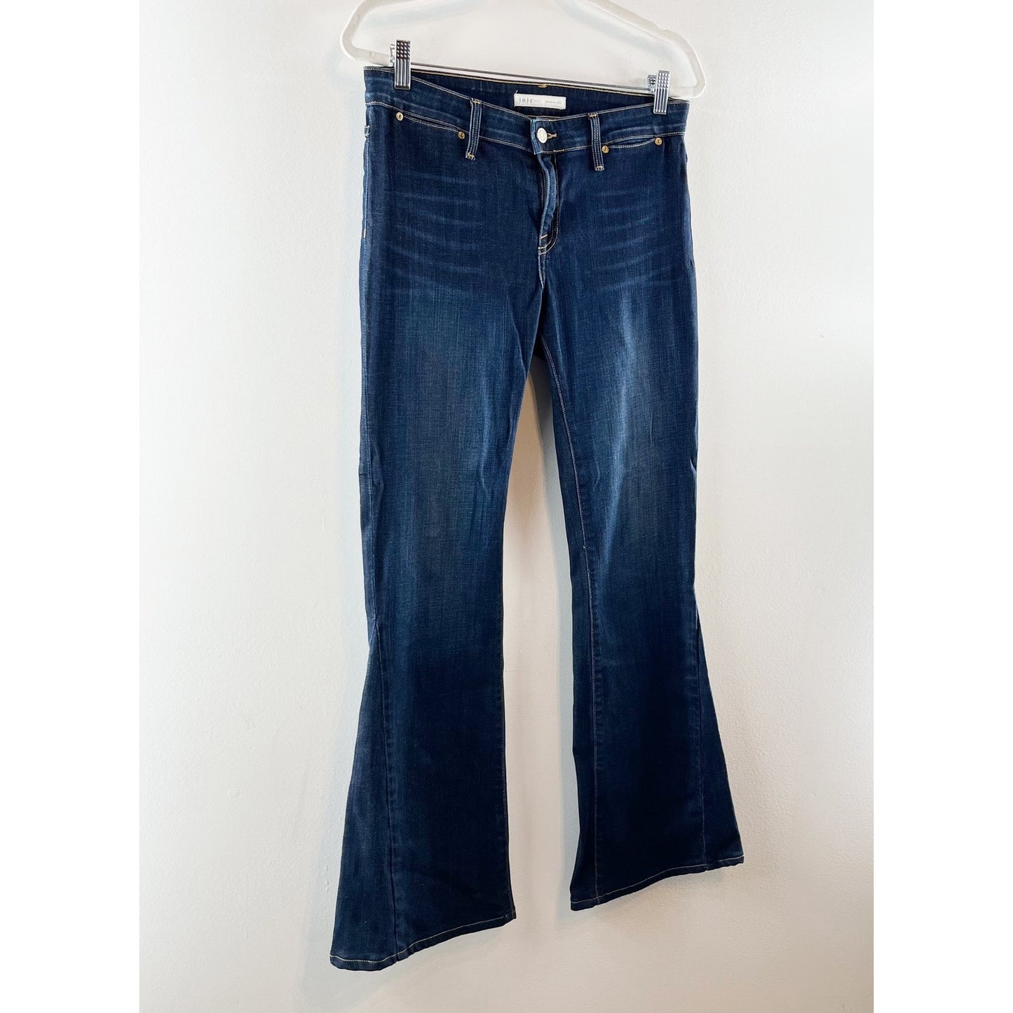 Joie Ravine Mid Rise Whiskered Denim Flare Leg Jeans Blue 29 / 8