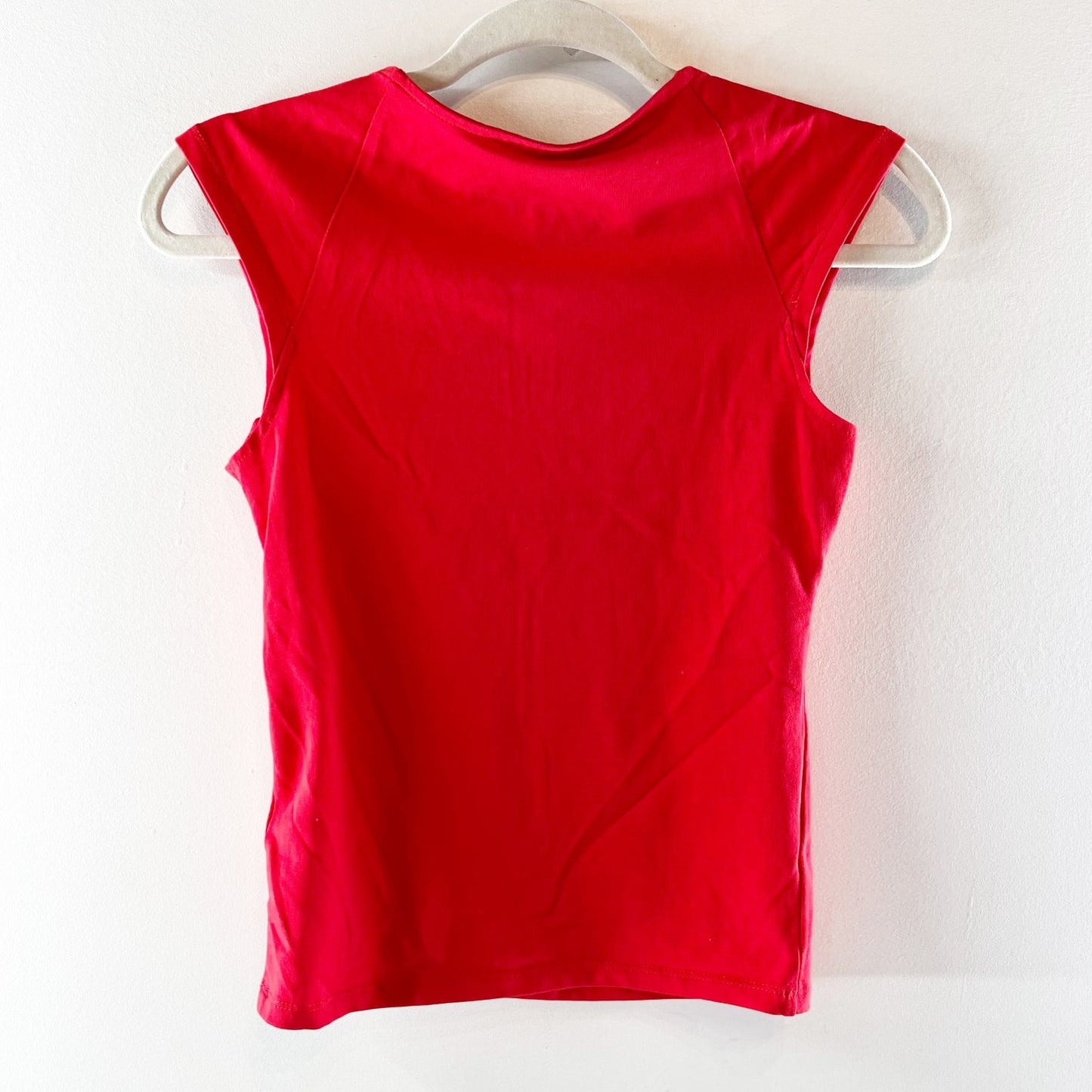 J. Crew Square Neck Cap Sleeve Top in Red XS