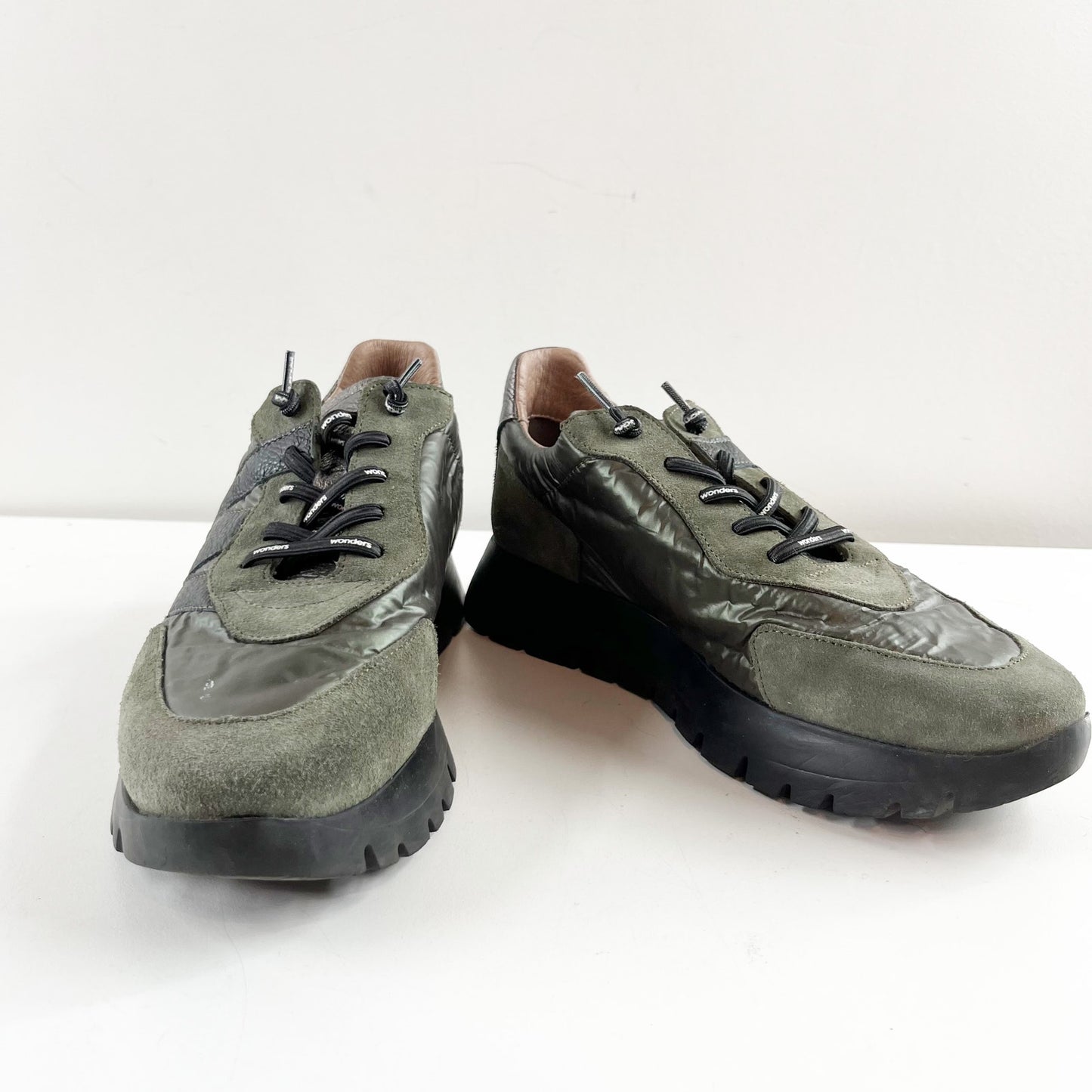 Wonders Oslo Sneakers Khaki Black Lead Combo Green 37