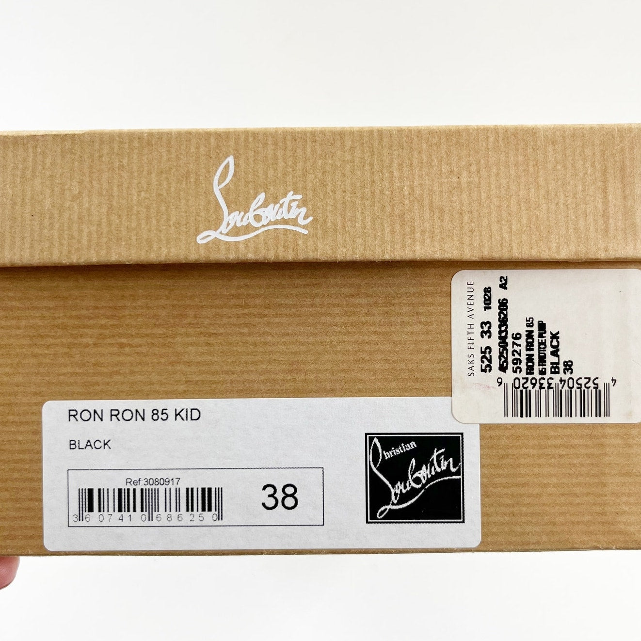 Christian Louboutin Ron Ron 85 Kid Leather Round Toe Stilettos Pump Black 38