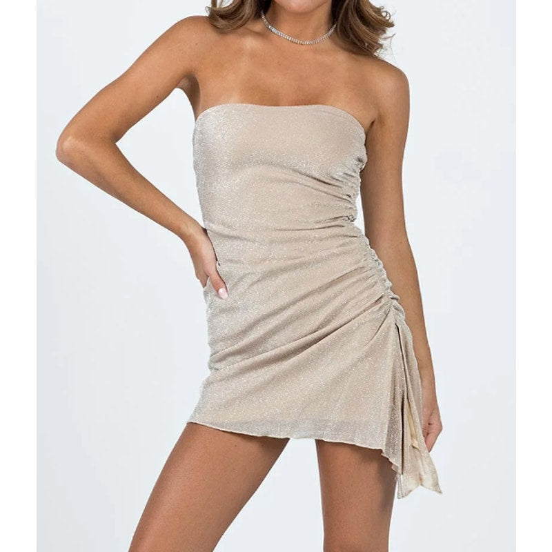 Princess Polly Donelli Strapless Mini Dress Champagne Gold 4