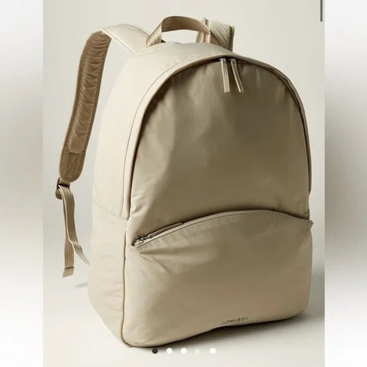 Athleta All About Travel School Backpack with Laptop Sleeve Tan Beige