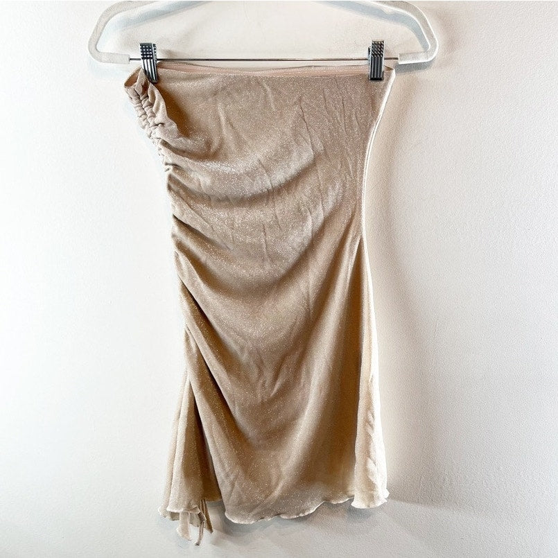 Princess Polly Donelli Strapless Mini Dress Champagne Gold 4