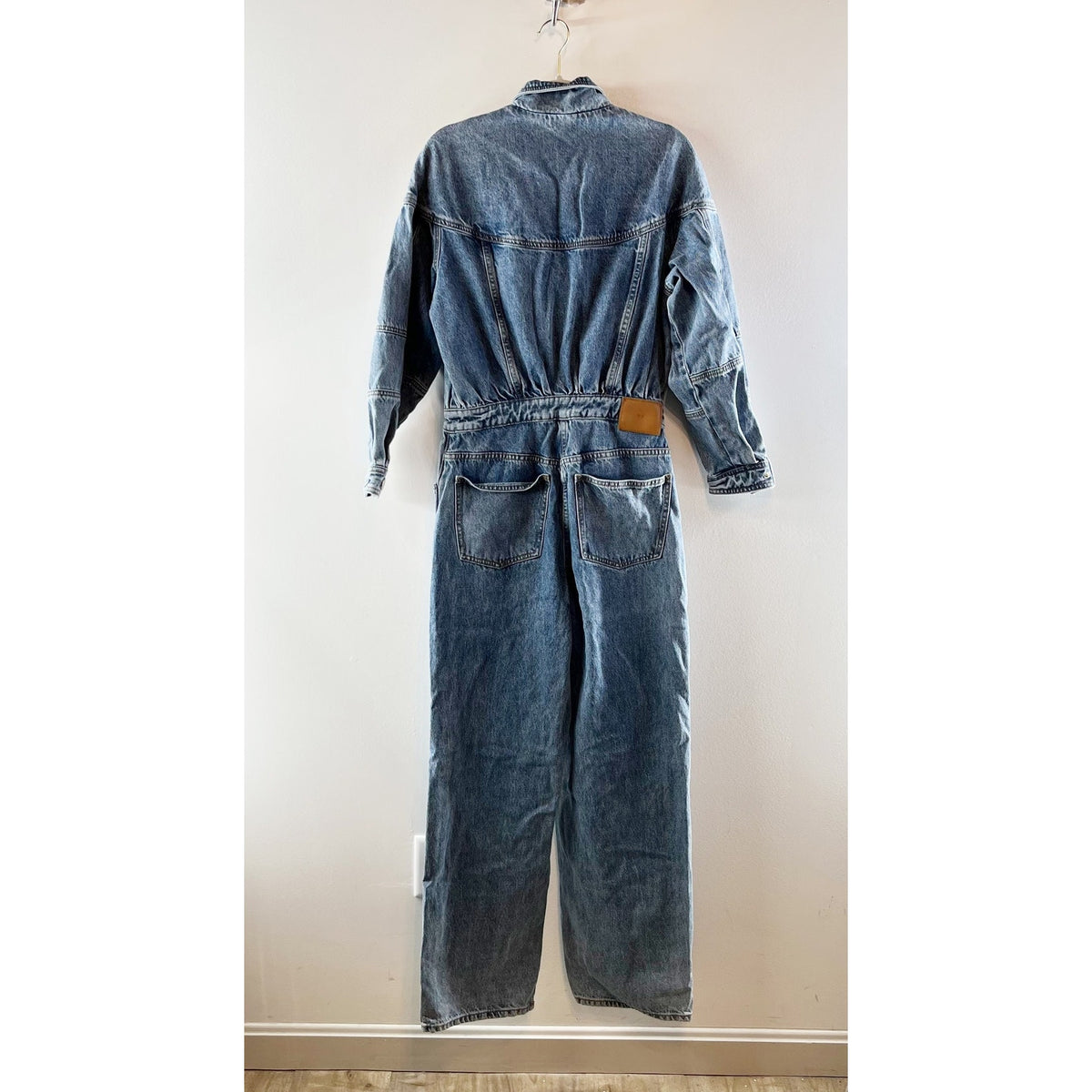 Ronny Kobo Eugene Long Sleeve Denim One Piece Jumpsuit Blue Medium