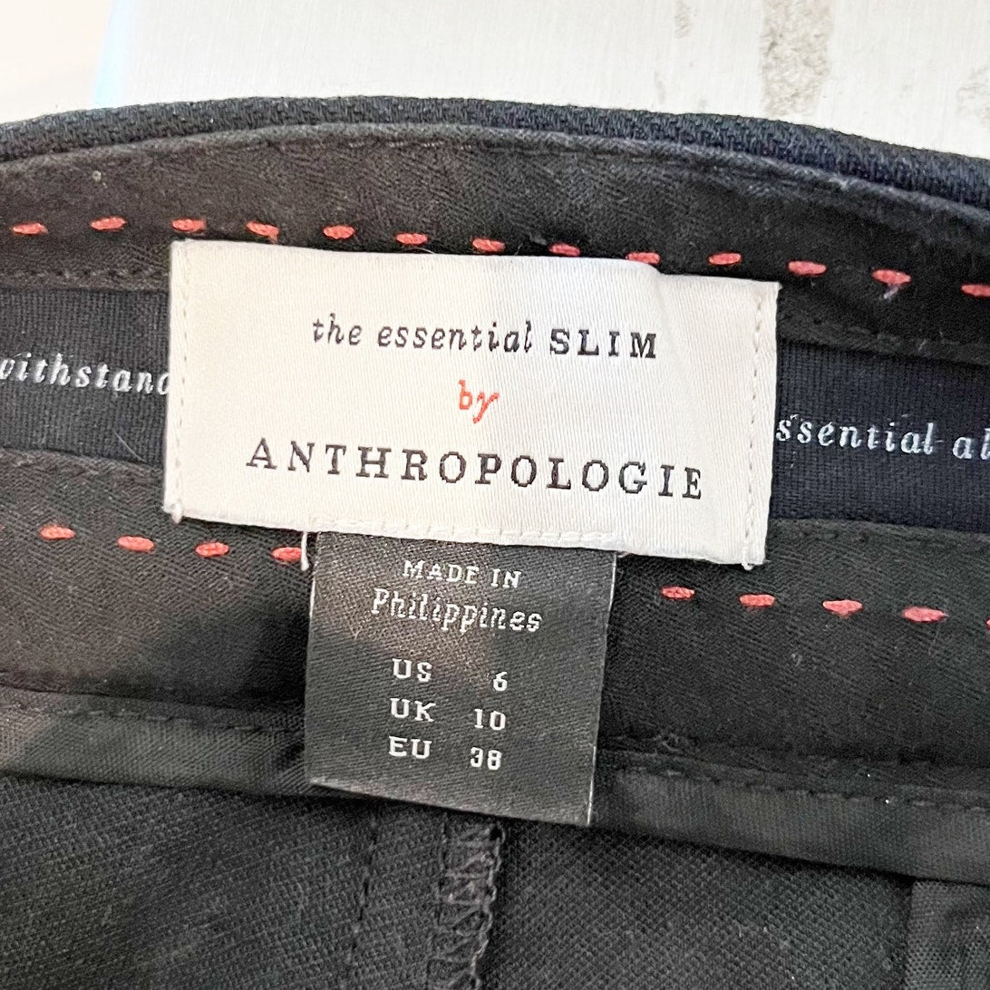 Anthropologie Essential Slim High Rise Cargo Pants Black 6