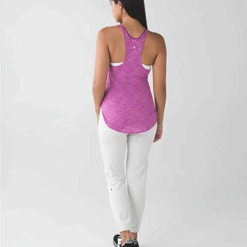 Lululemon What The Sport Heathered Regal Plum Singlet Tank Top Medium