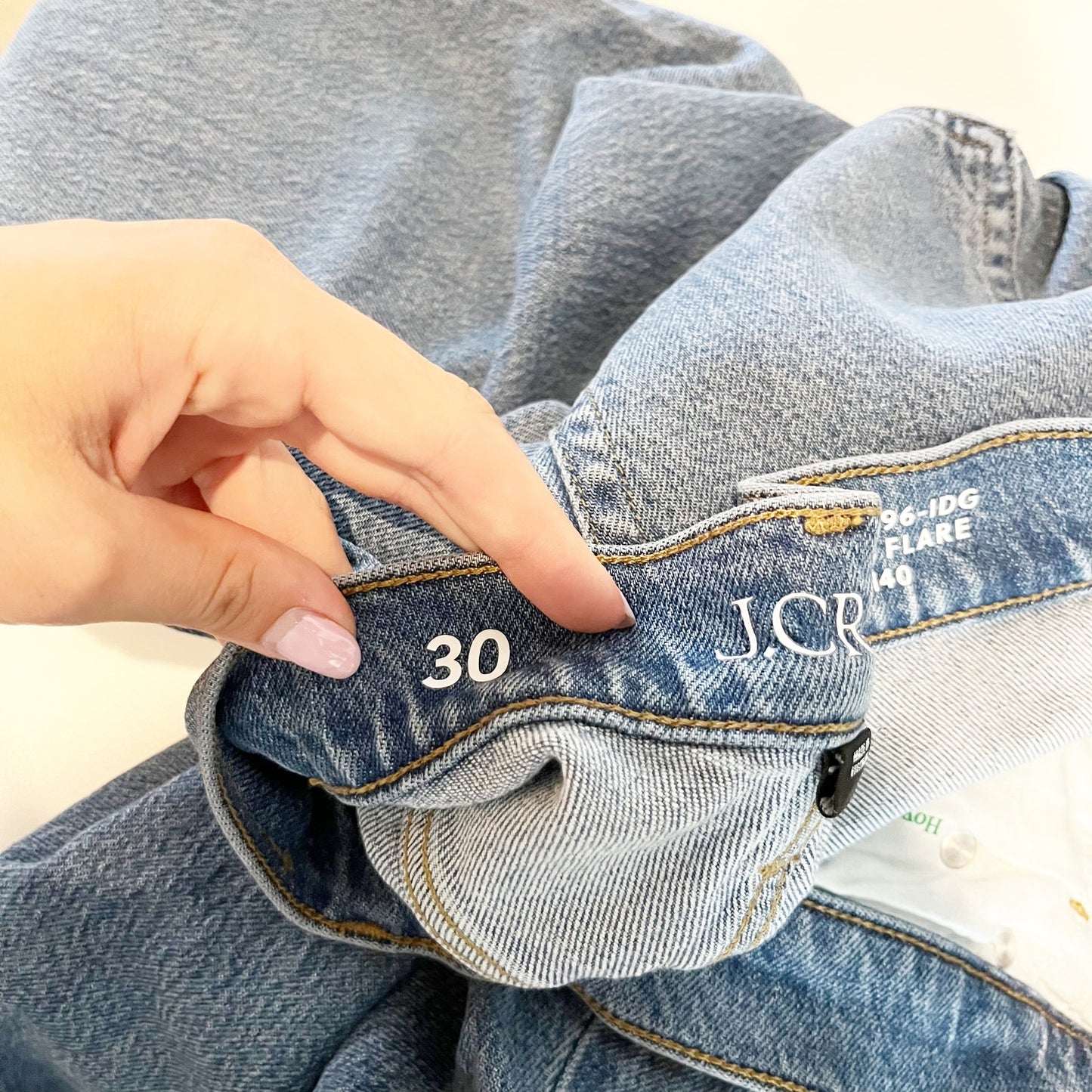 J. Crew '96 High Rise Flare Jeans Denim Blue Wash 30 / 10