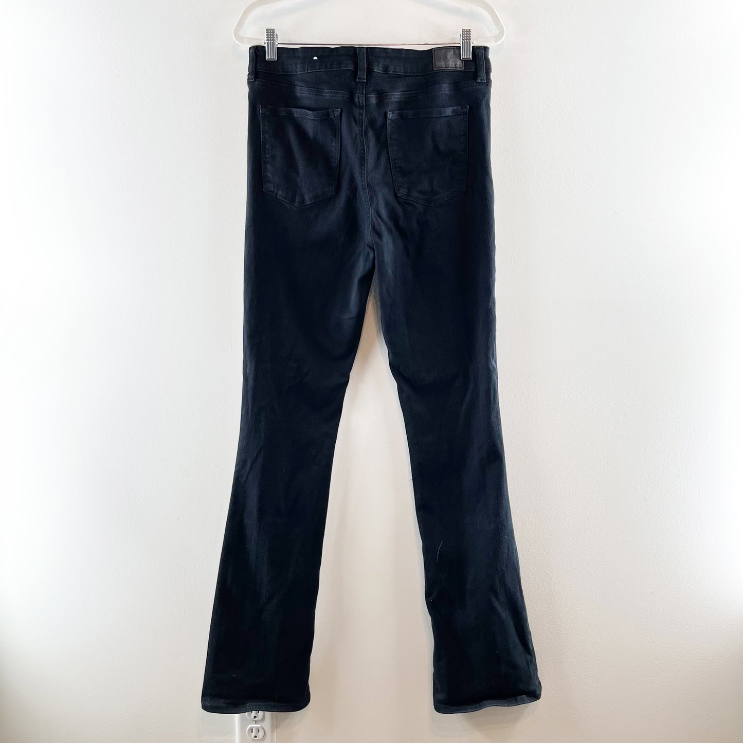 American Eagle High Rise Skinny Kick Split Hem Flare Jeans Dark Blue 12 X-Long