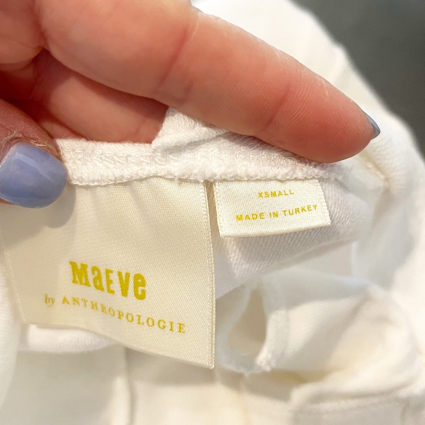 Maeve Anthropologie Square Neck X Back Textured Tank Top White XS