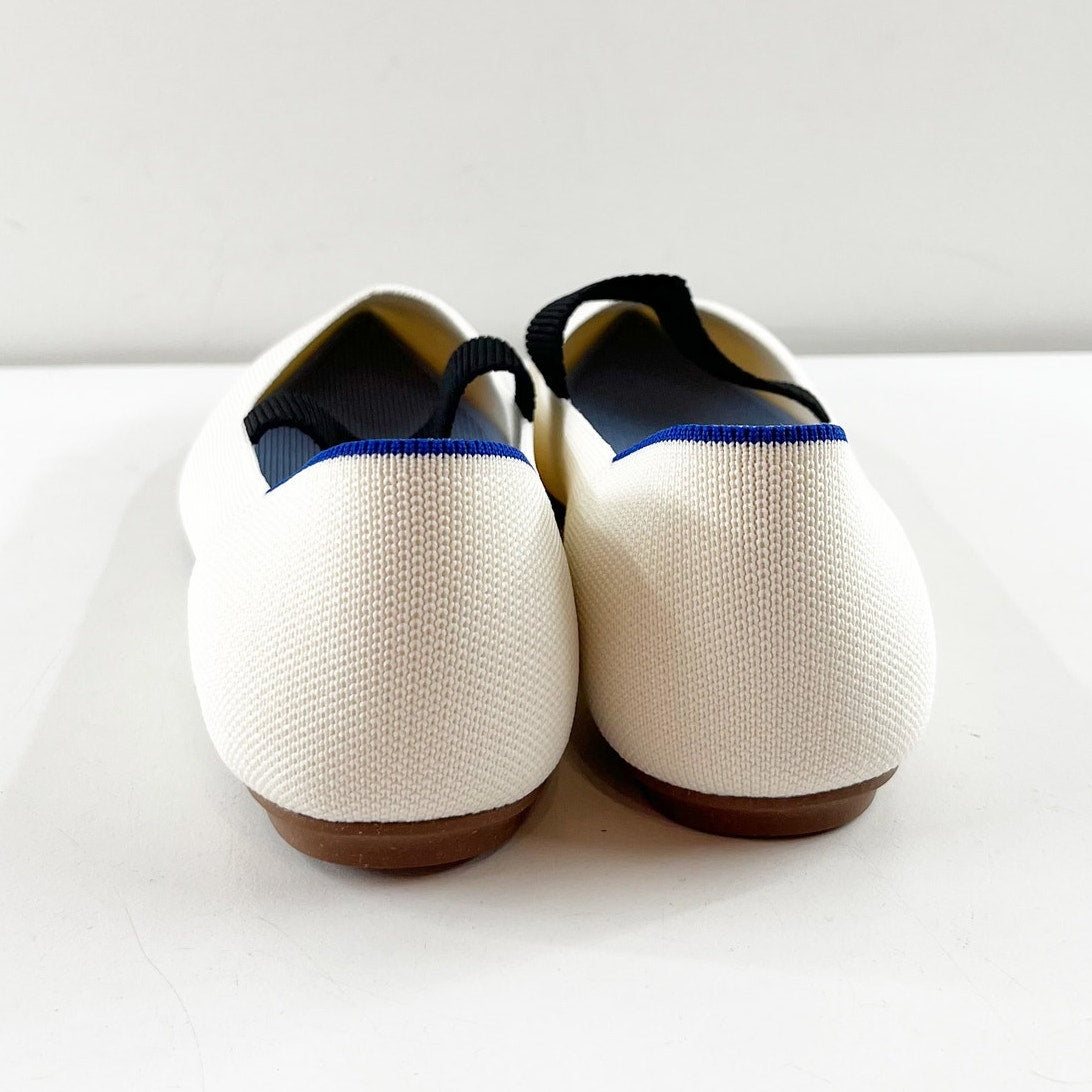 Rothy's The Point Mary Jane Ballet Flats in Love Bird Cream White 9.5