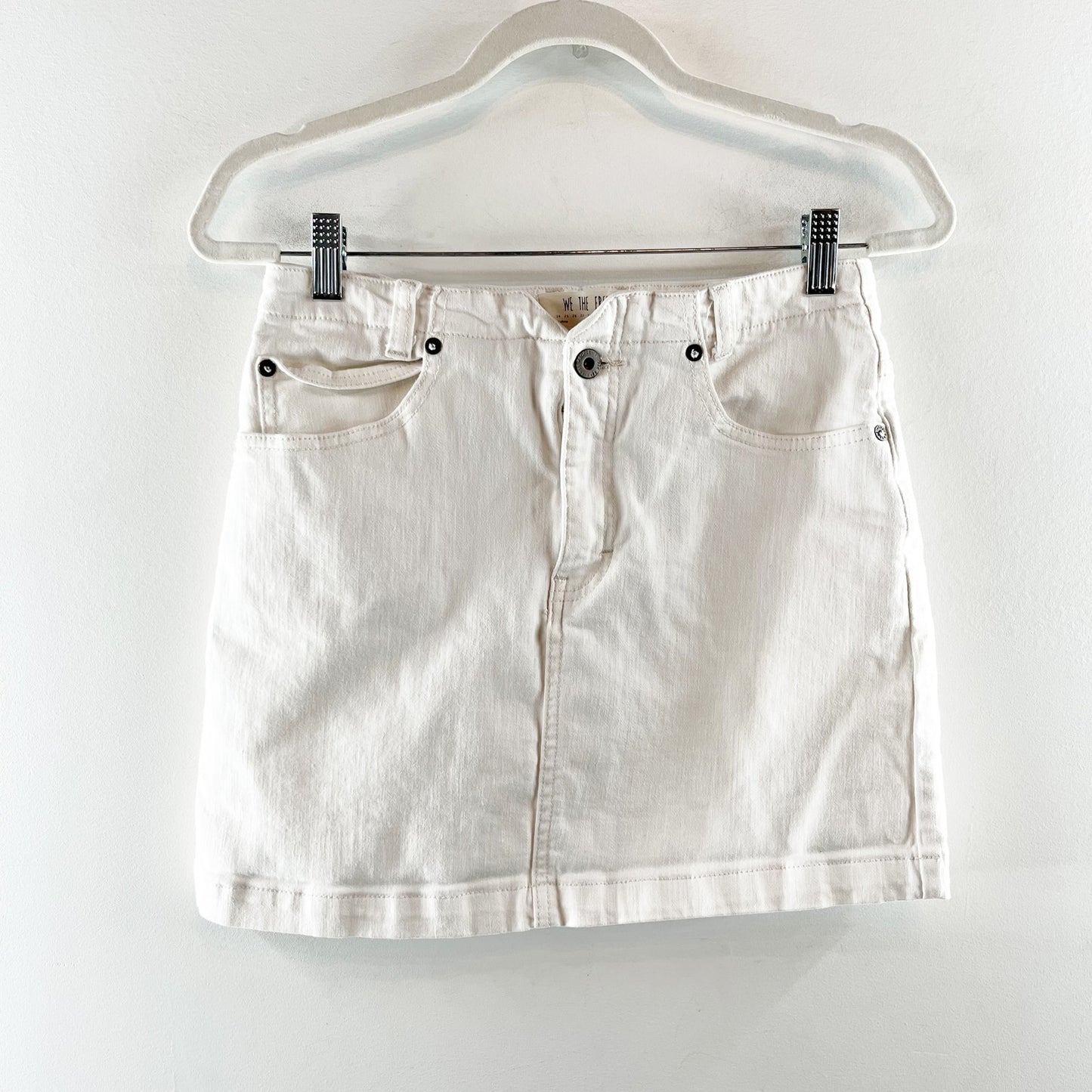 Free People We The Free Denim Mini Skirt White 29