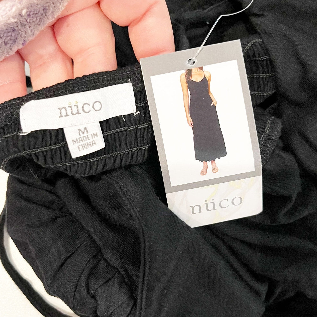 Nuco Scoopneck Jersey Maxi Dress Sundress Black Medium