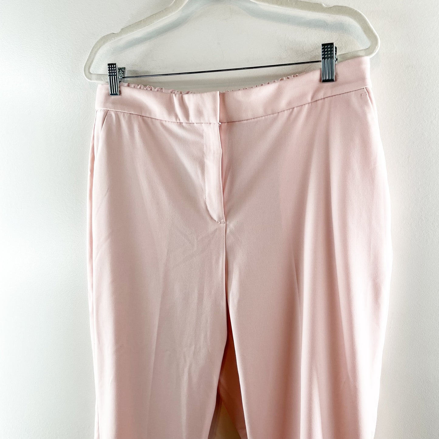 J. Crew High Rise Elastic Back Waist Straight Leg Trouser Pants Pink 14