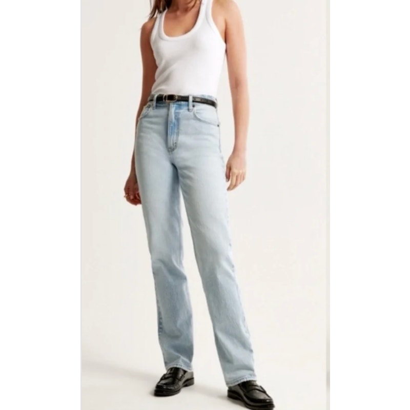 Abercrombie & Fitch Ultra High Rise 90's Straight Jeans Light Blue 27 / 4