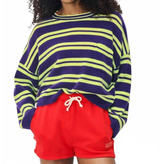 American Vintage x Evereve Raxow Sweater Violet Purple Yellow XS/S