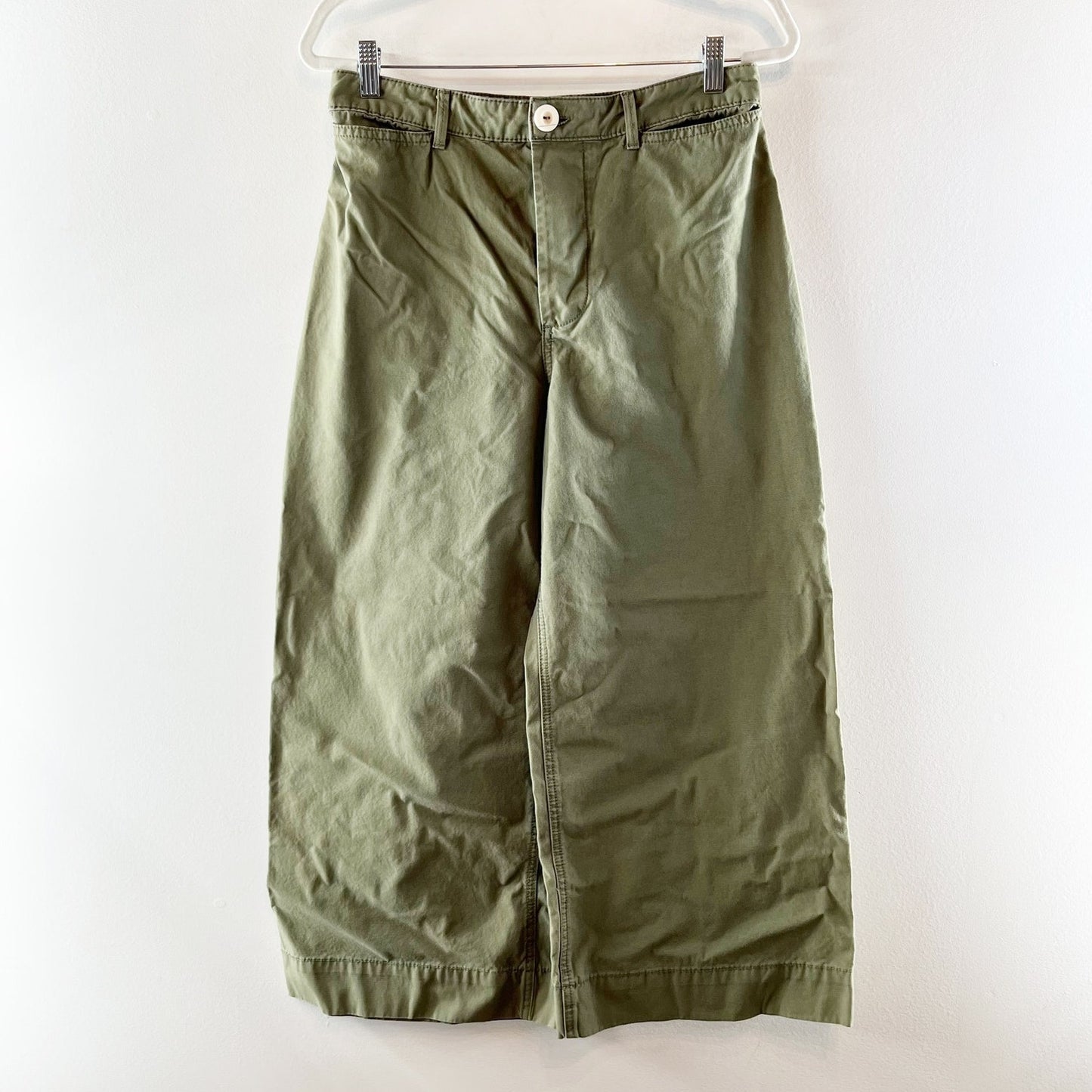 Pilcro and The Letterpress High Rise Logan Wide Leg Cropped Pants Green 29