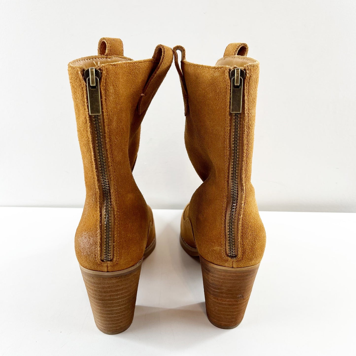 Splendid Evereve Raquel Suede Pull On Mid-Calf Western Boot Booties Toffee 9.5