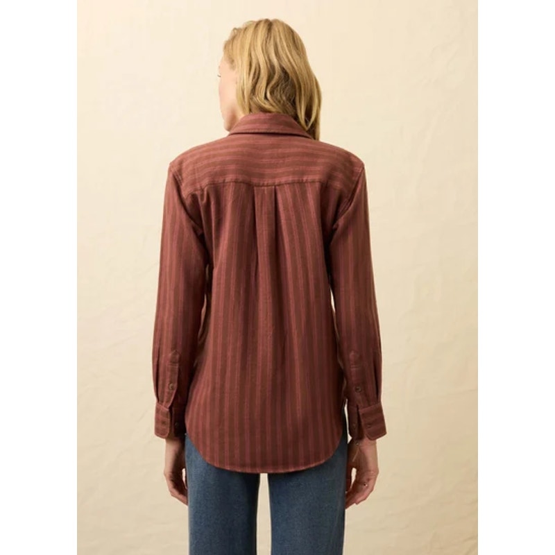 Faherty The Heirloom Portuguese Flannel Relaxed Shirt Cliff Walk Stripe Small