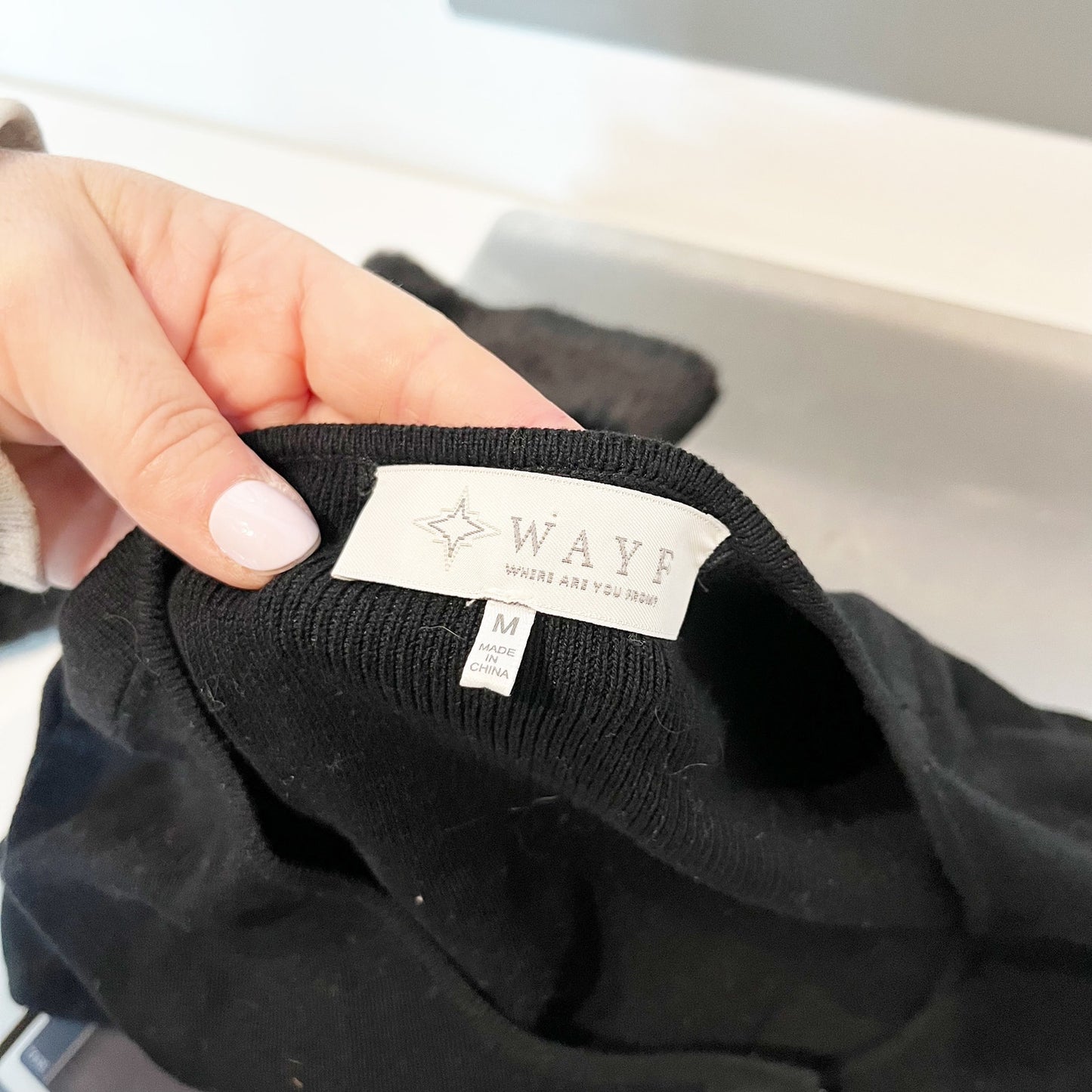 Wayf Long Sleeve Button Front Cropped Cardigan with Faux Fur Cuffs Black Medium