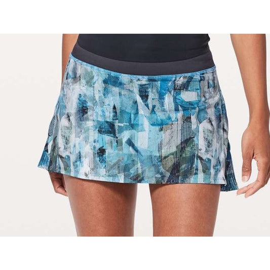 Lululemon Play Off The Pleats Skirt 13" Sun Dazed Multi Blue / Super Dark 6