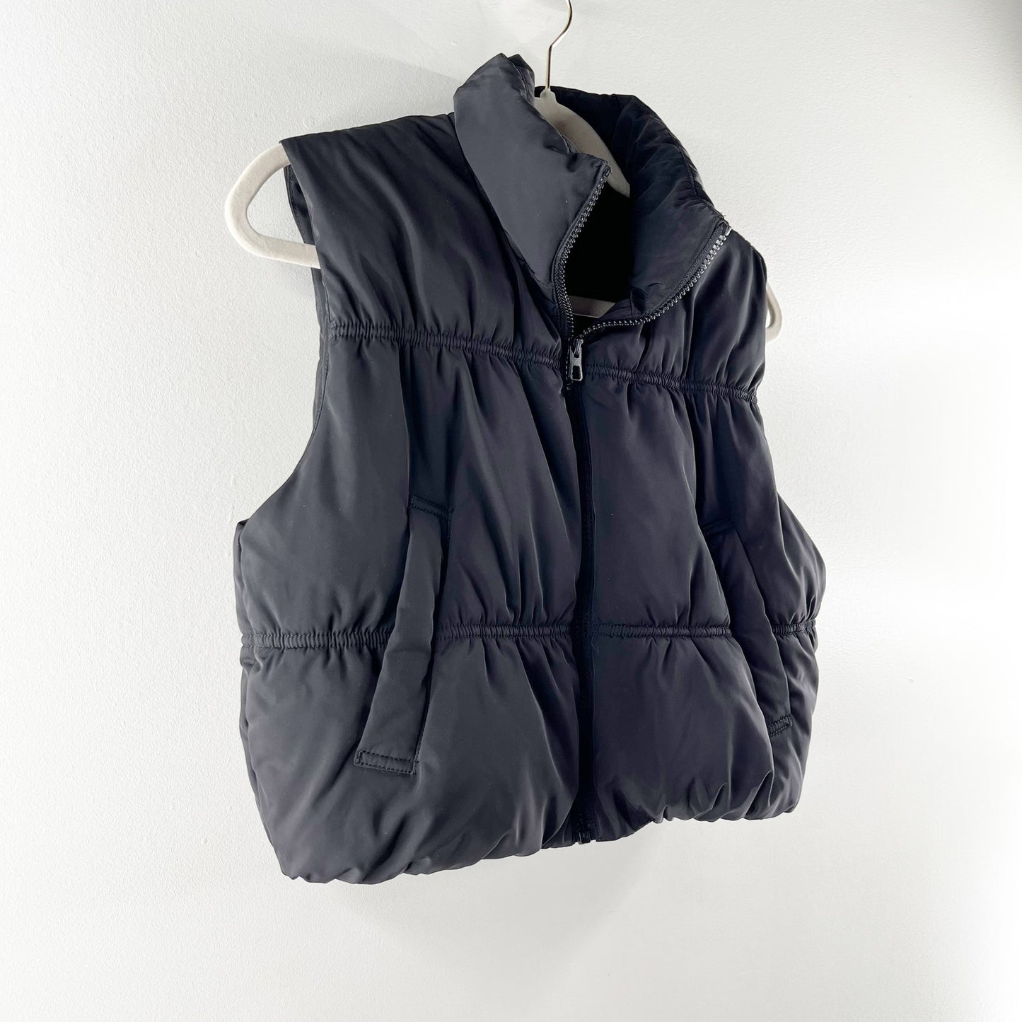 Divided H&M Cropped Full Zip Puffer Vest Black XS