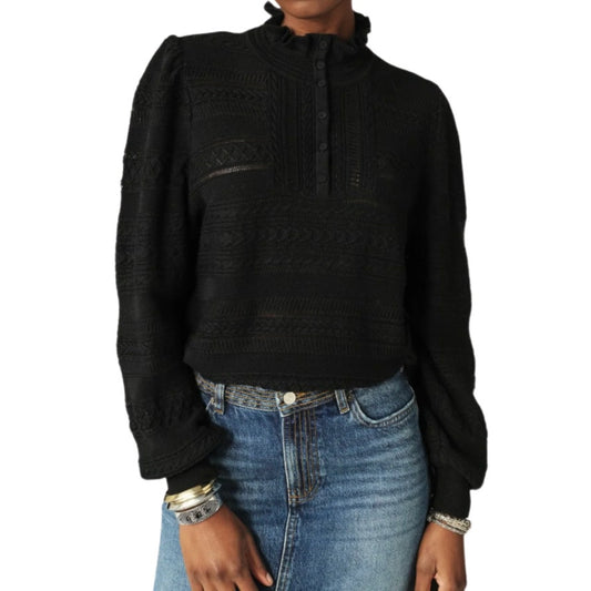 Ba&Sh Vinnie Lady Pullover Jumper Long Sleeve Sweater Black Small