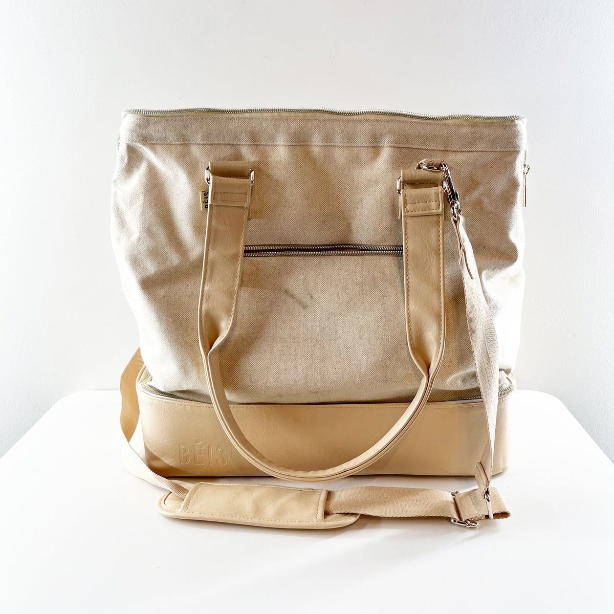 Beis Mini Weekend Travel Bag Luggage Beige Cream Tan