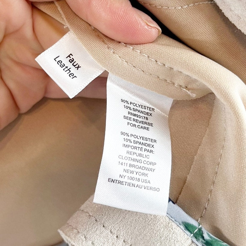 Tahari Long Sleeve Open Faux Suede Moto Jacket Tan Beige Medium